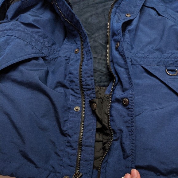 Vintage Men's Small The North Face Blue Zip Up Hooded Rain Jacket TNF - Picture 7 of 12